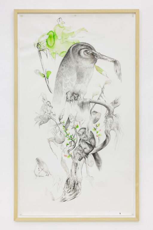 Ohne Titel (Bird with shred in beak) - Per Dybvig 