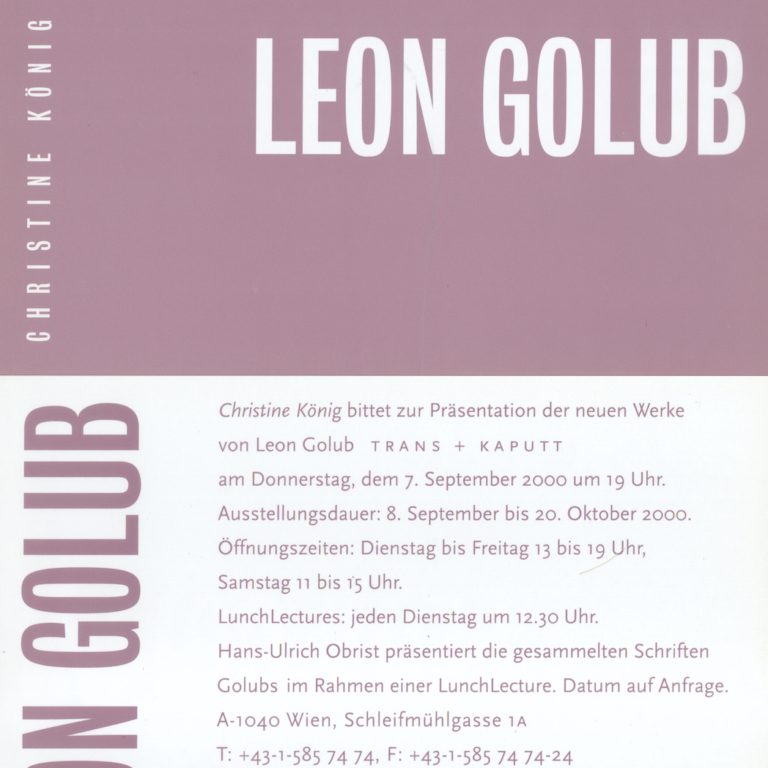 LEON GOLUB | Trans + Kaputt 