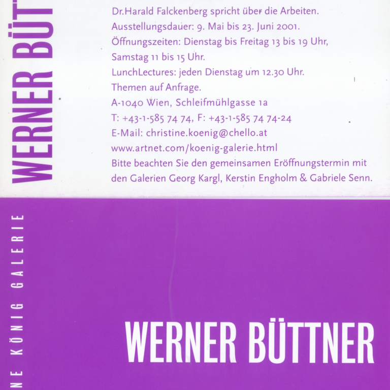 WERNER BÜTTNER | Das Fleisch organisiert sich selbst 