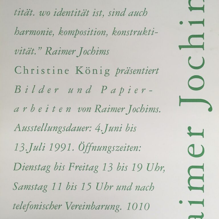 RAIMER JOCHIMS | Bilder und Papierarbeiten 