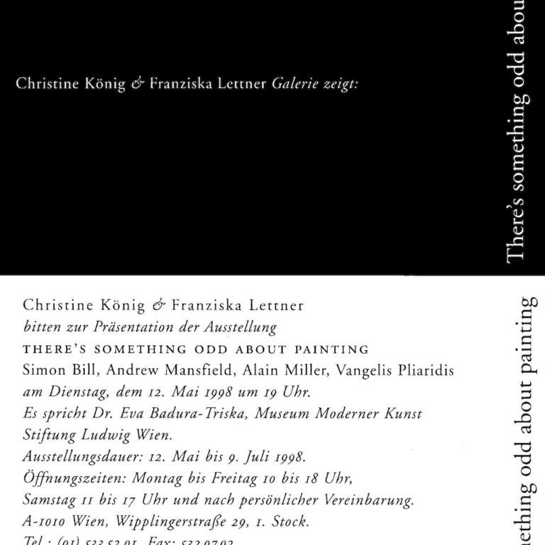 SIMON BILL, ANDREW MANSFIELD, ALAIN MILLER, VANGELIS PLIARIDIS | There’s something odd about painting 