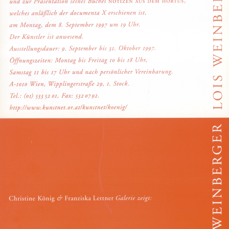 LOIS WEINBERGER 