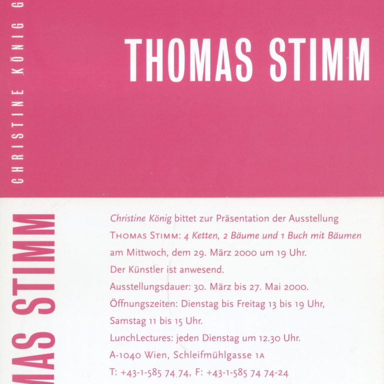THOMAS STIMM | 4 Ketten, 2 Bäume und 1 Buch mit Bäumen 