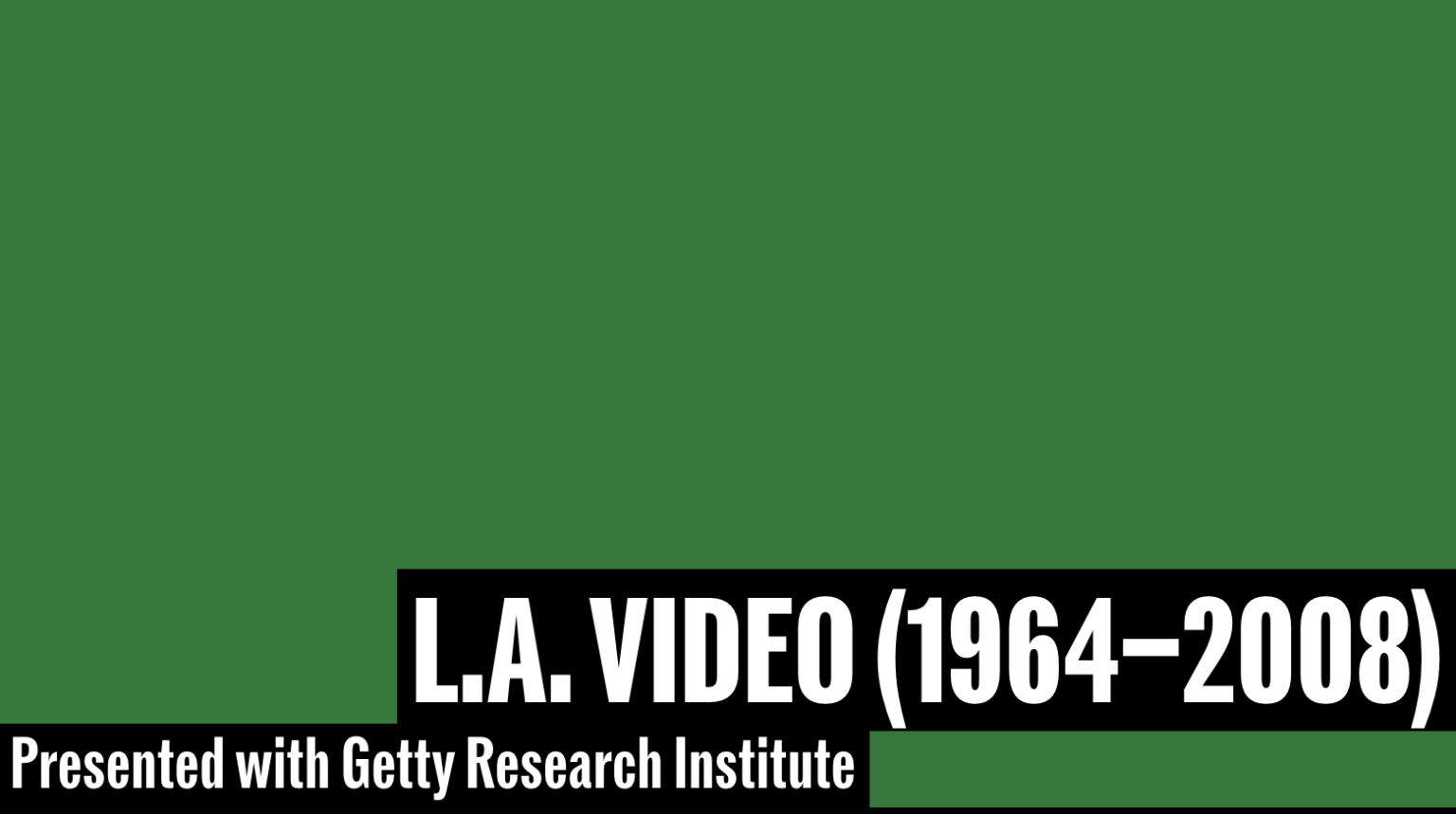 SKIP ARNOLD: Film screening Getty Research Institute (GRI) 