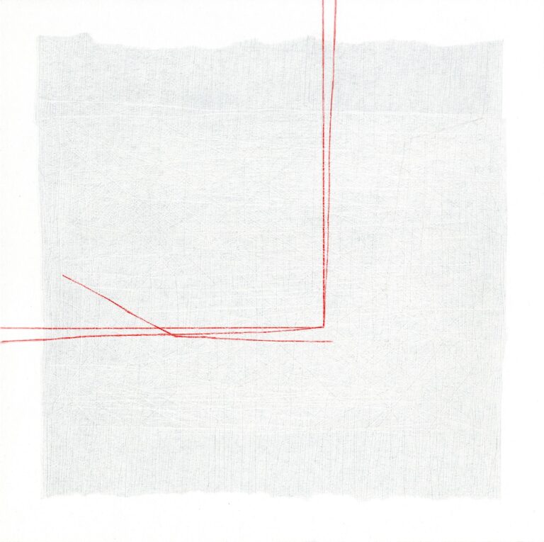 ANICA BLAGAJ I Stille Wasser 900 weiße Linien, 2023, Bleistift, Farbstift auf Papier 30 x 30 cm