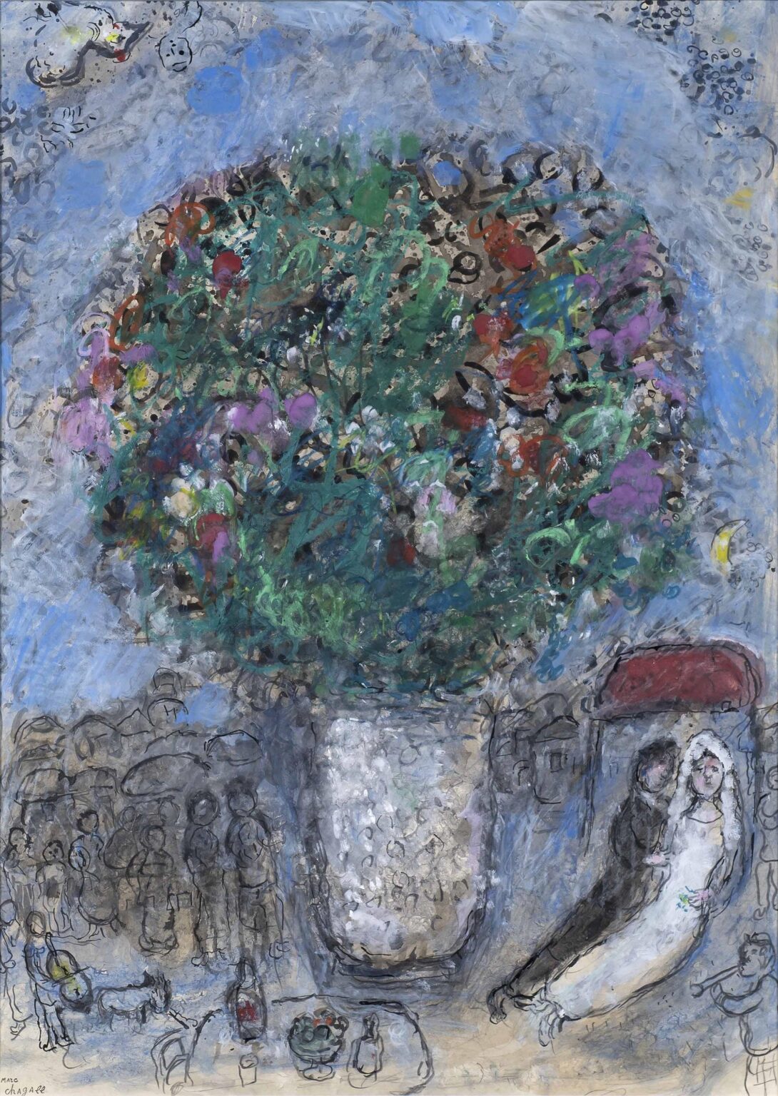 Mariage au grand bouquet - Marc Chagall 