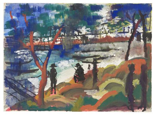 Angler am Fluss - August Macke 