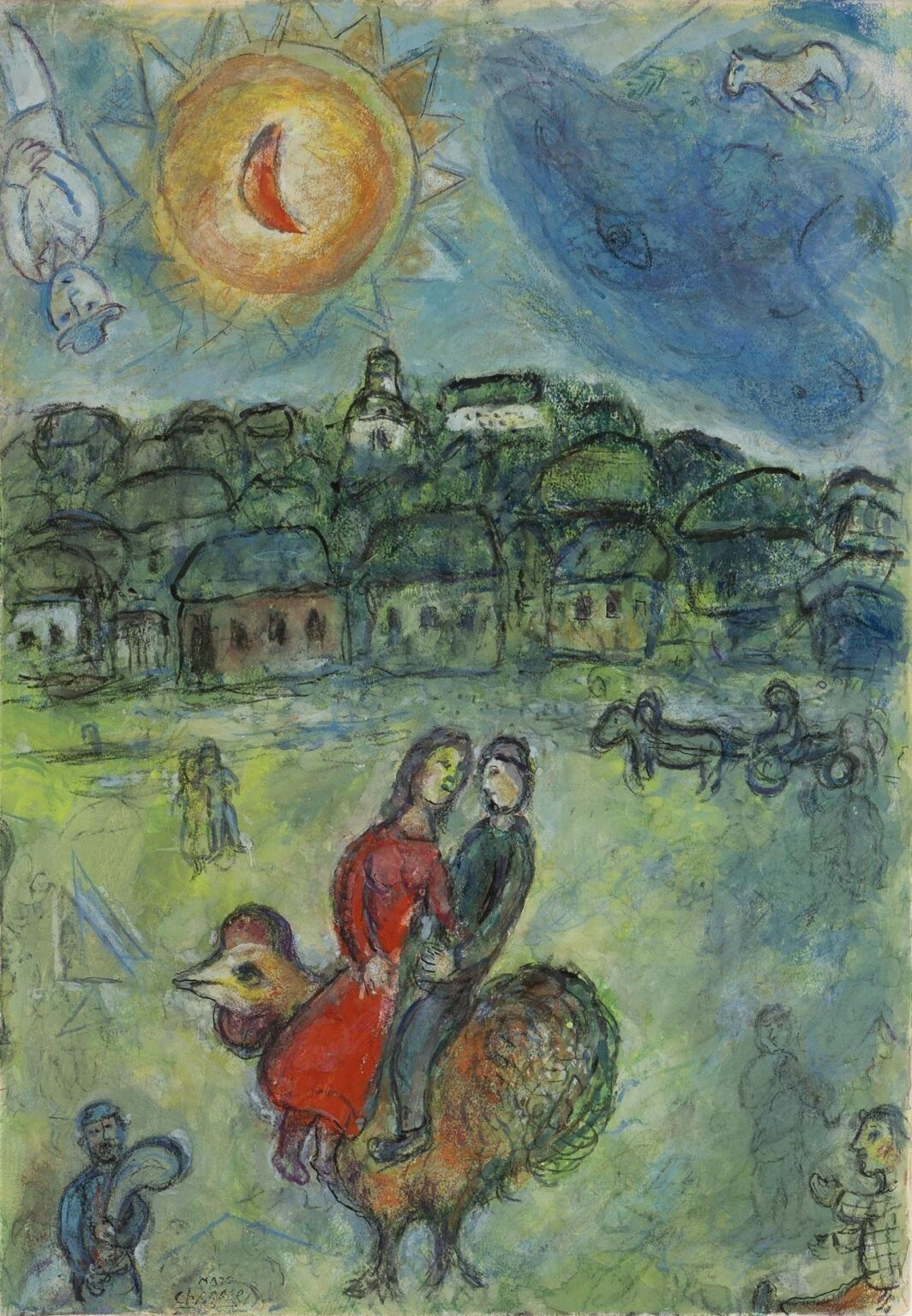 Soleil sur le Village - Marc Chagall Soleil sur le Village - Marc Chagall