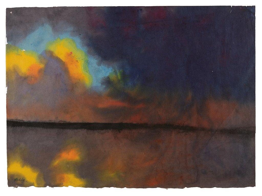 Dunkle See mit Wolkenspiegelung - Emil Nolde 