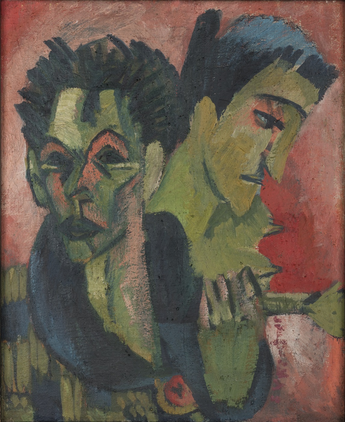 Modern Art and Politics in Germany 1910&ndash;1945: Masterworks from the Neue Nationalgalerie, Berlin Kirchner, Ernst Ludwig
Selbstbildnis mit M&auml;dchen,
1914/1915
B 4