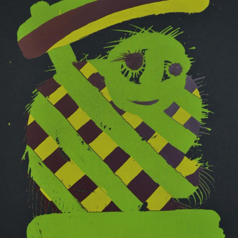 Sensenwurm als Harlekin (auf schwarz) - Eckehart Ruthenberg 