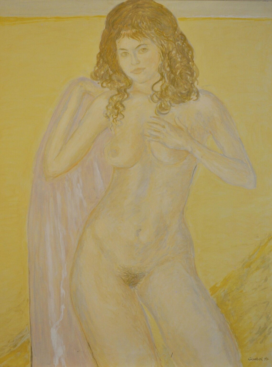 Frauenakt mit Tuch - Hans-Hubertus Gaebel 
