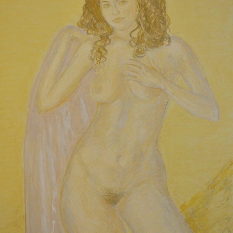 Frauenakt mit Tuch - Hans-Hubertus Gaebel 