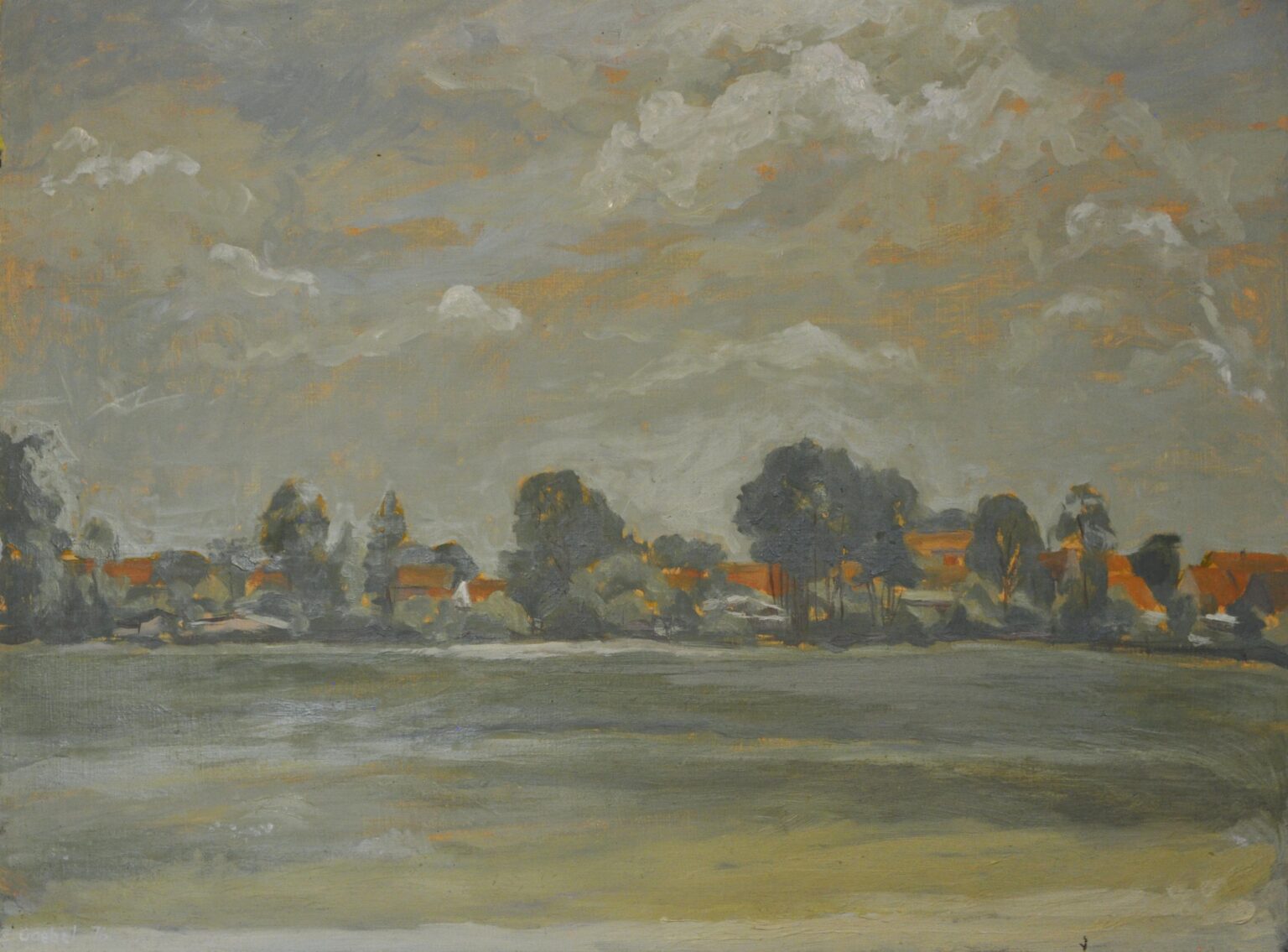 Dorf Abendstimmung - Hans-Hubertus Gaebel 