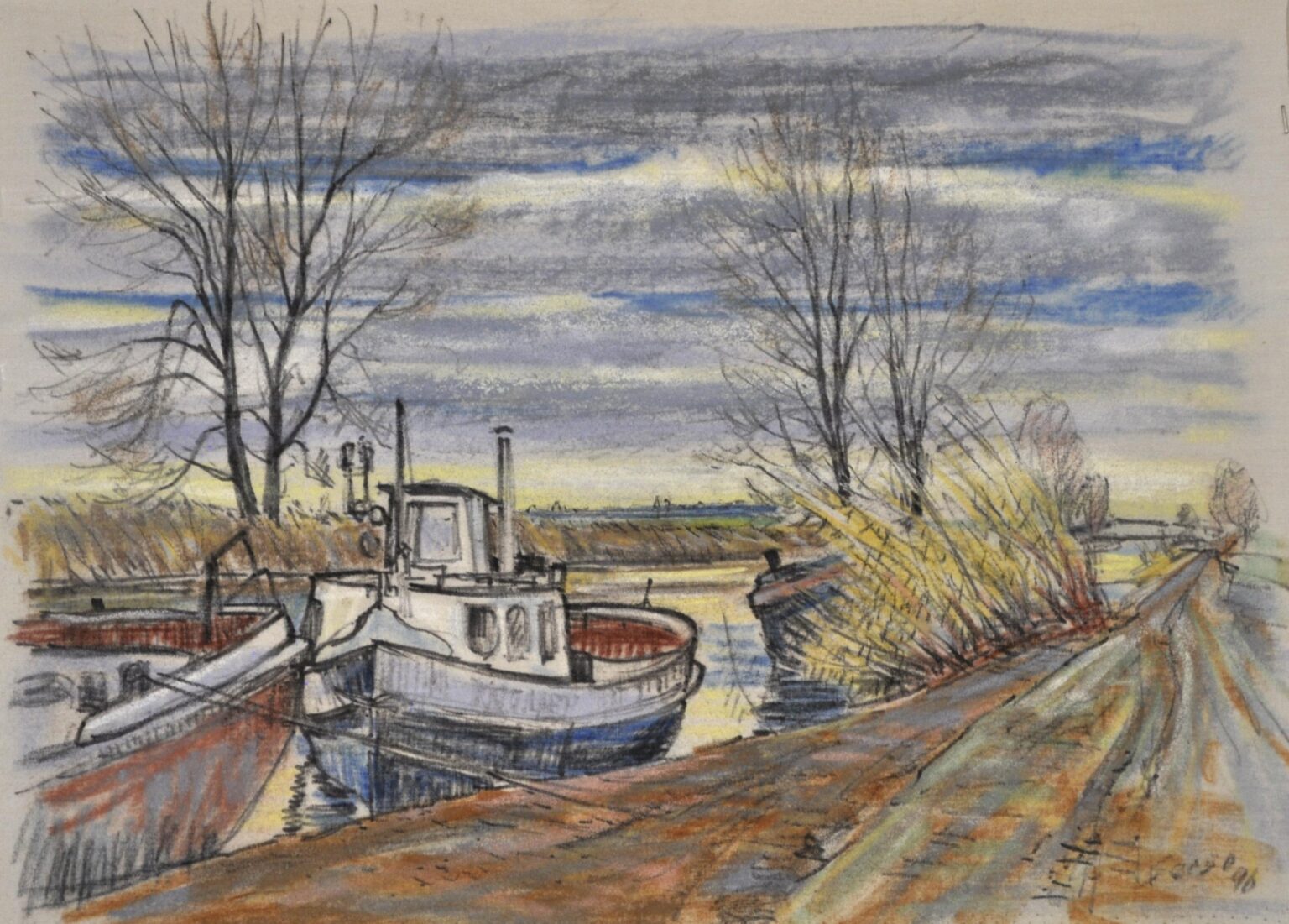 Schiffe auf der Elde - Paul-Oskar Seese 