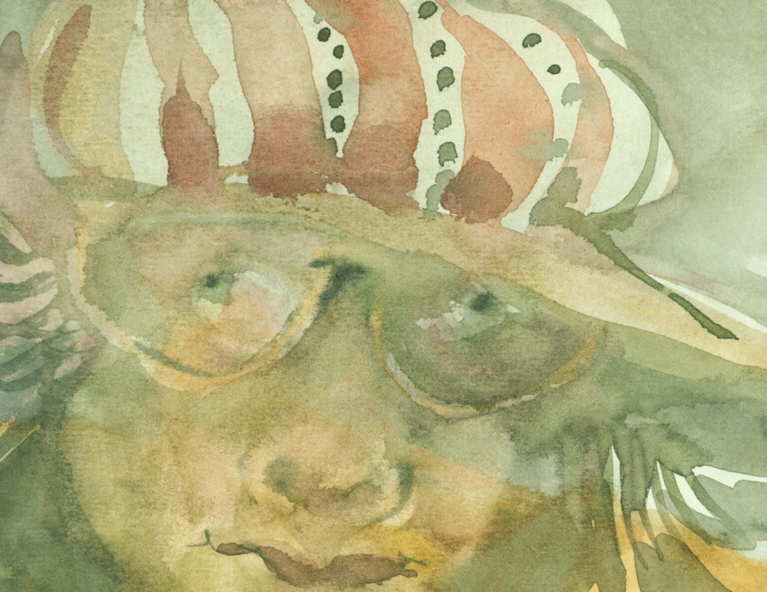 (F) Unterm Schirm (Selbstbildnis) - Helga Kaffke 