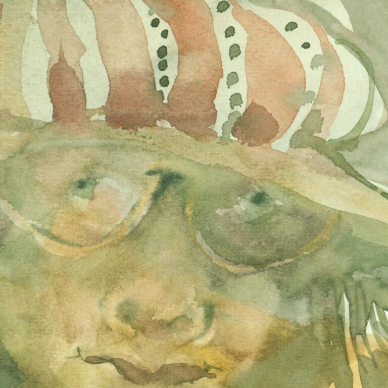 (F) Unterm Schirm (Selbstbildnis) - Helga Kaffke 