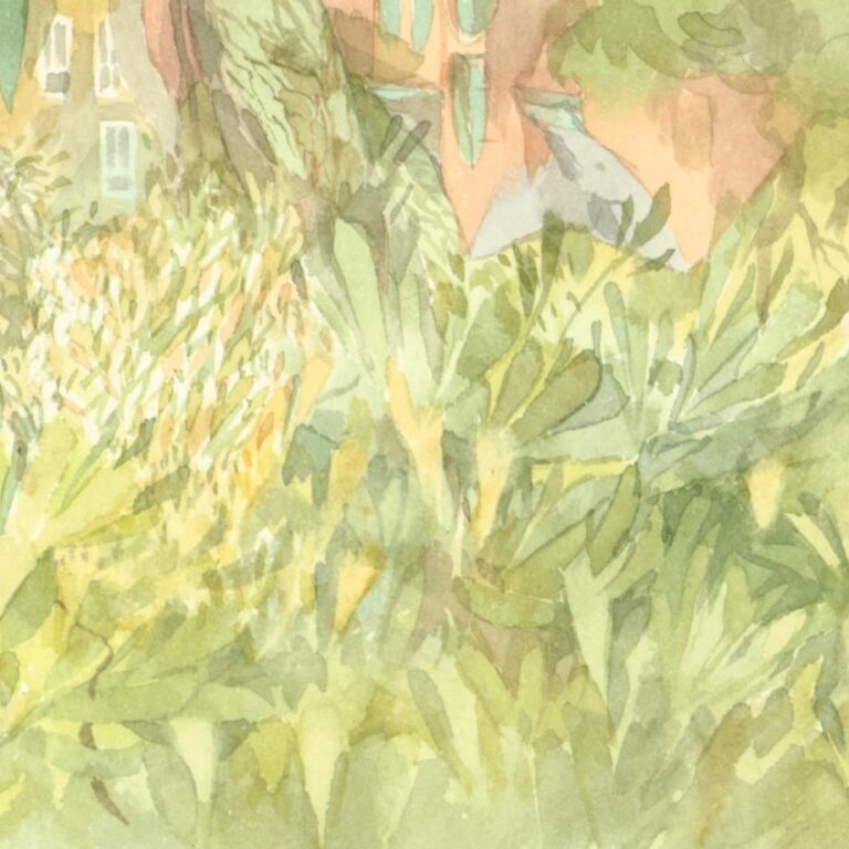 (Meckl) Blüten vor Häusern - Helga Kaffke 