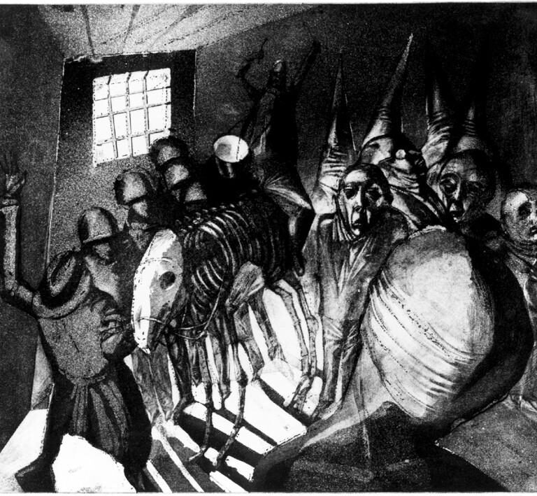 Behüteter Ausritt der alten Männer - Winfried Wolk 