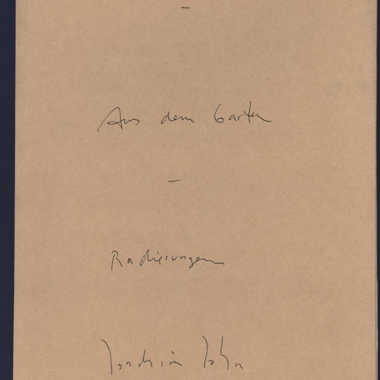 Aus dem Garten (Grafikmappe) - Joachim John 