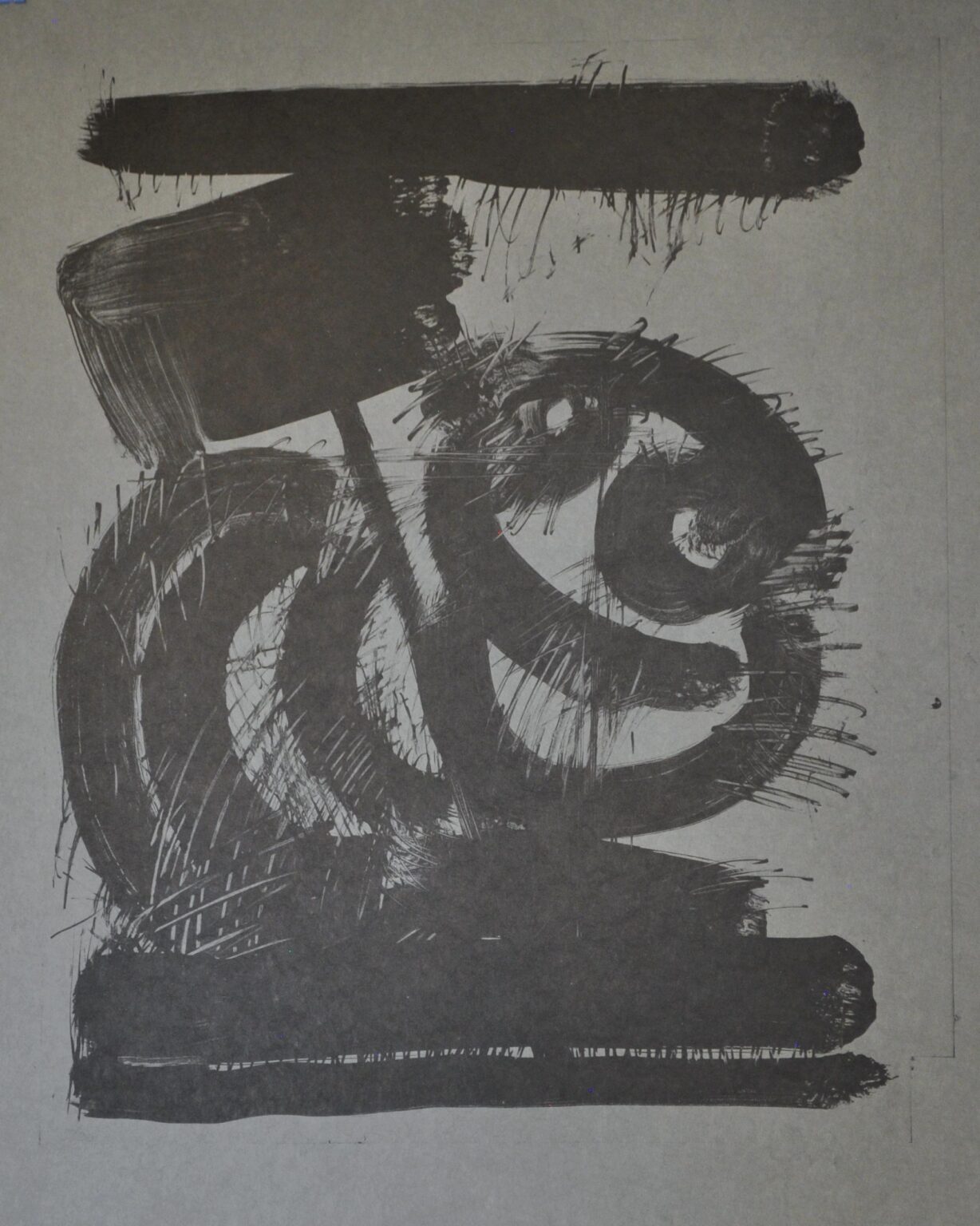 Wurm als Schalk (schwarz auf grau) - Eckehart Ruthenberg 