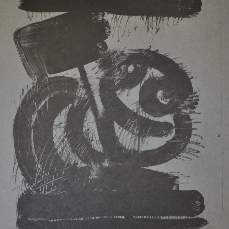 Wurm als Schalk (schwarz auf grau) - Eckehart Ruthenberg 