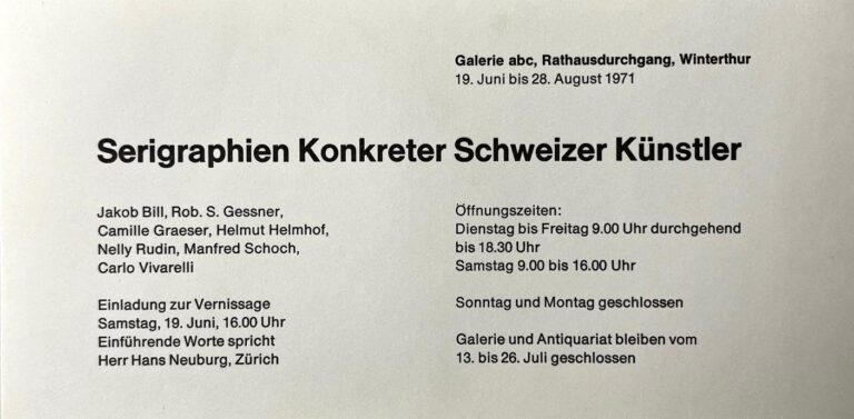 Serigraphien Konkreter Schweizer Künstler - nelly rudin 