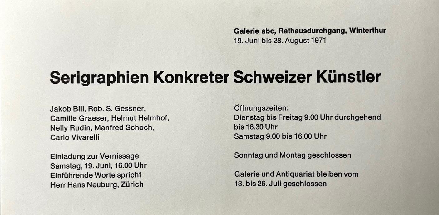 Serigraphien Konkreter Schweizer K&uuml;nstler - nelly rudin 