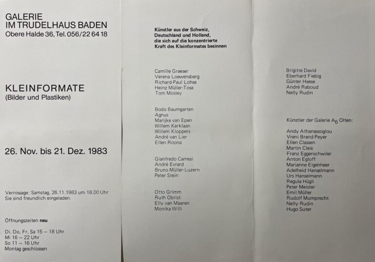 KLEINFORMATE (Bilder und Plastiken) - nelly rudin 