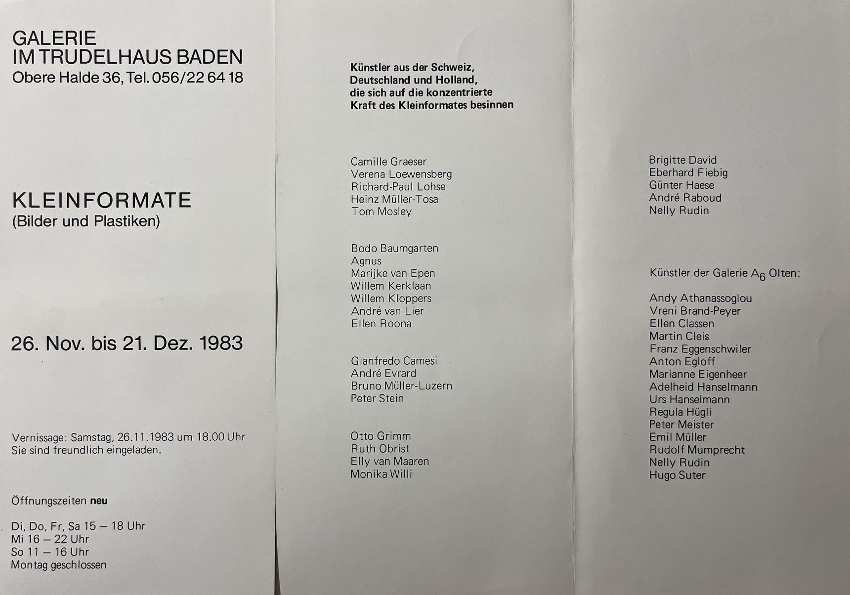 KLEINFORMATE (Bilder und Plastiken) - nelly rudin 