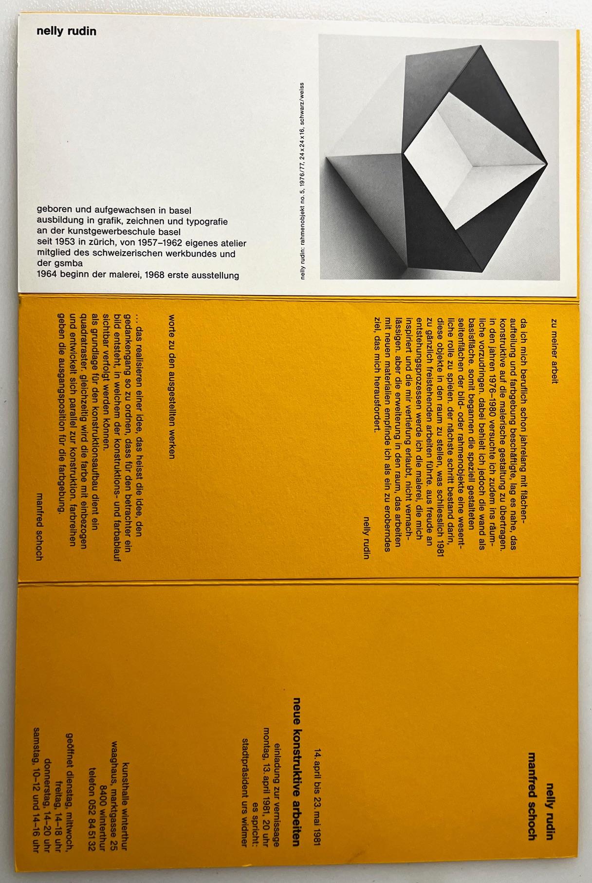 nelly rudin manfred schoch neue konstruktive arbeiten - nelly rudin 