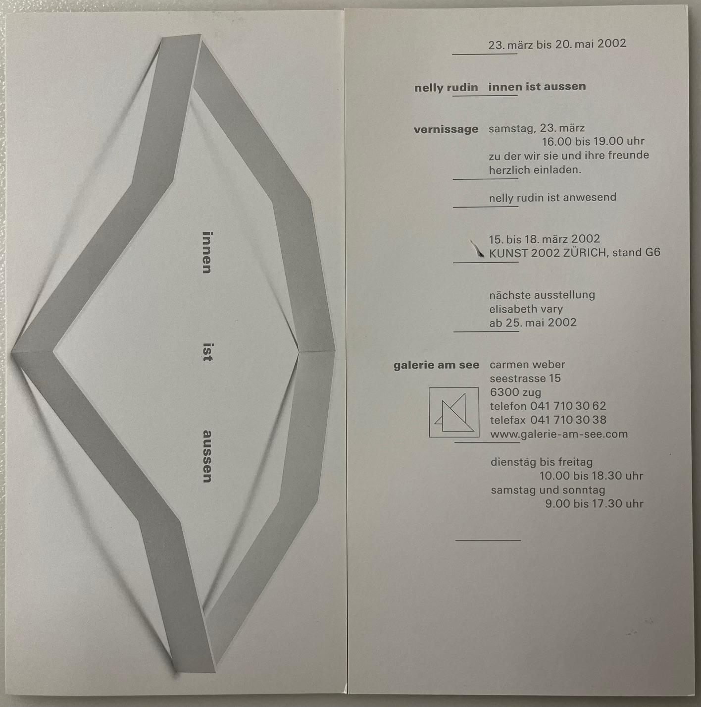 nelly rudin. innen ist aussen - nelly rudin 