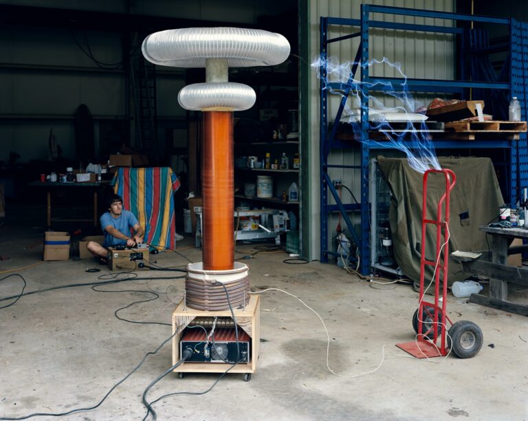 Chester Lowrey with Tesla Coil, Hawaii - Mitch Epstein 