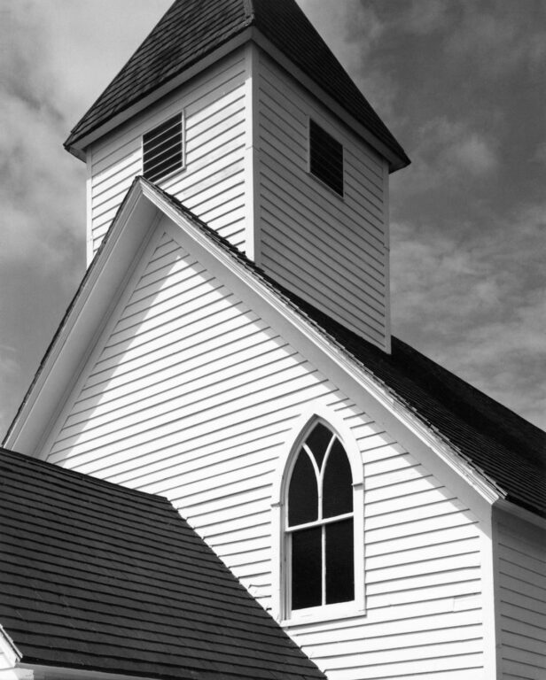 The tower and a side view of St. John’s Catholic church, Stoneham, Colorado - Robert Adams 