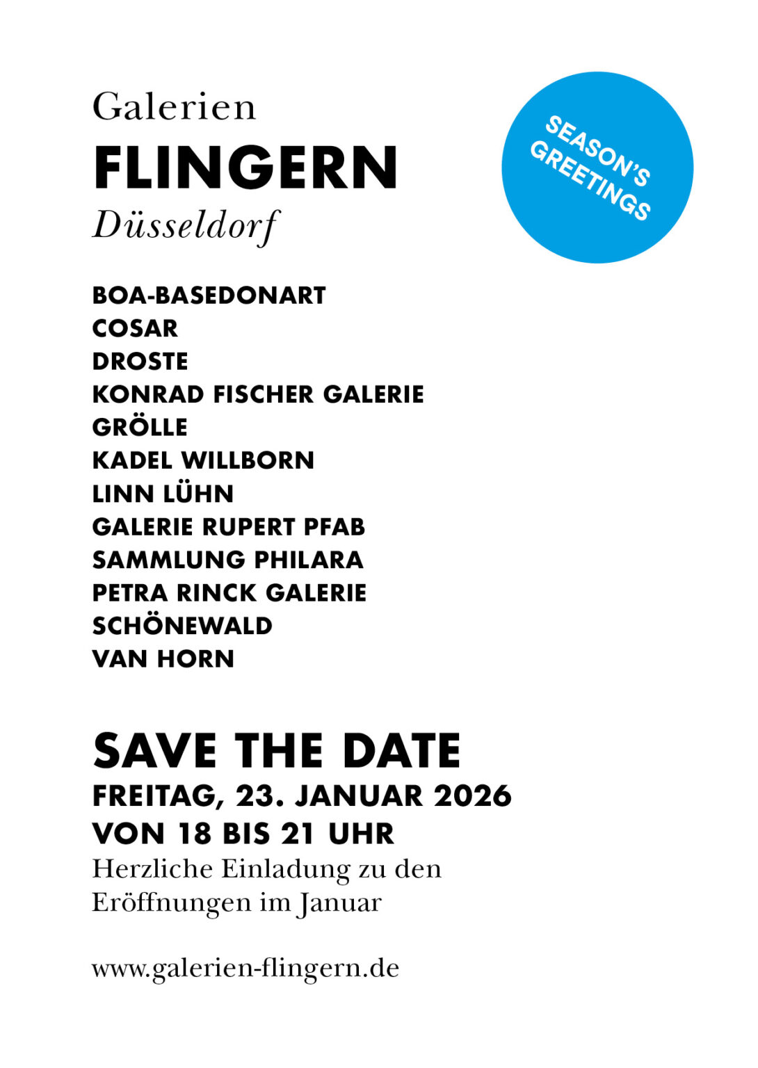 ANDREAS SCHMITTEN Finissage at Galerien Flingern 