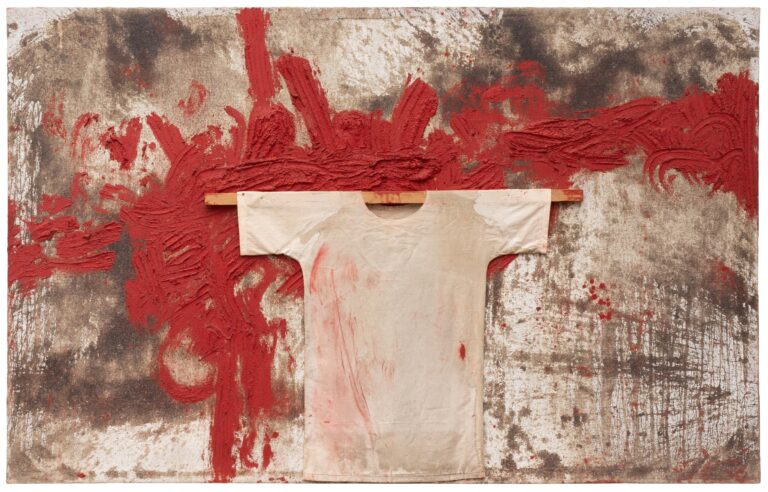 Schüttbild mit Malhemd - HERMANN NITSCH 