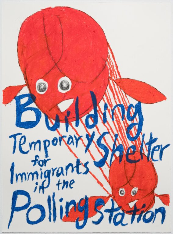 Building Temporary Shelter for Immigrants in the Polling Station - YOSHINORI NIWA 