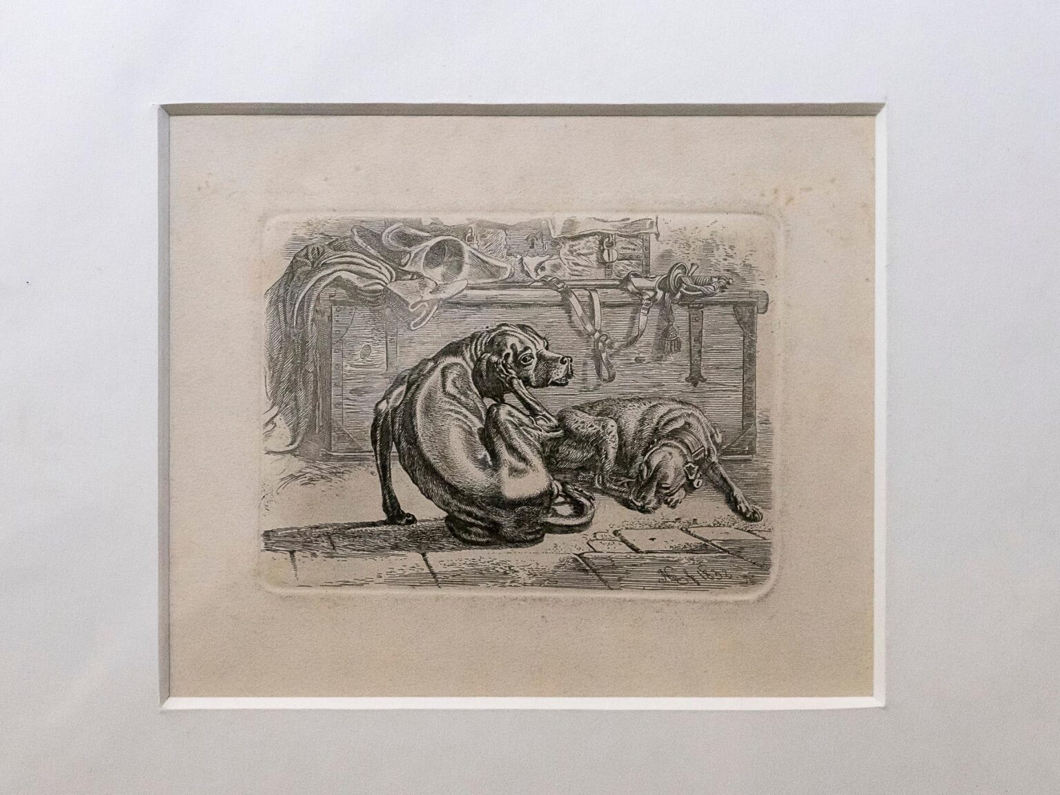 Die Hunde bei der Kiste - Johann Adam Klein 