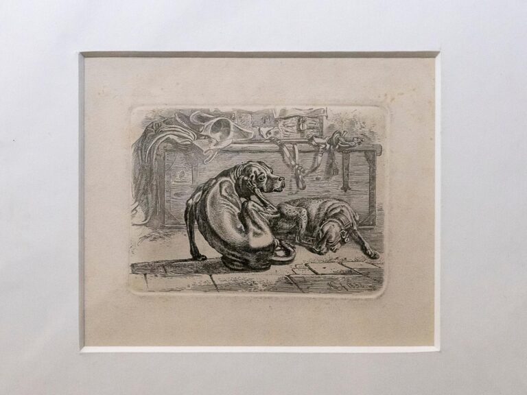 Die Hunde bei der Kiste - Johann Adam Klein 