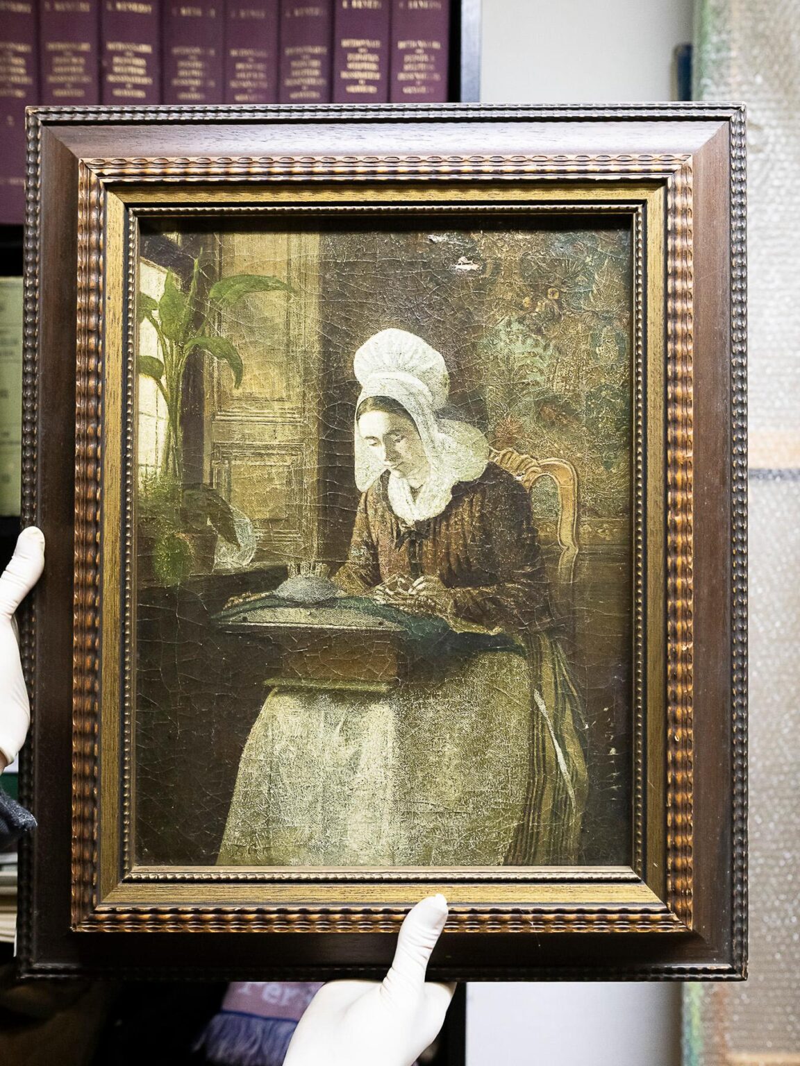 Spitzenkl&ouml;pperin am Fenster - Jean Daniel Stevens 