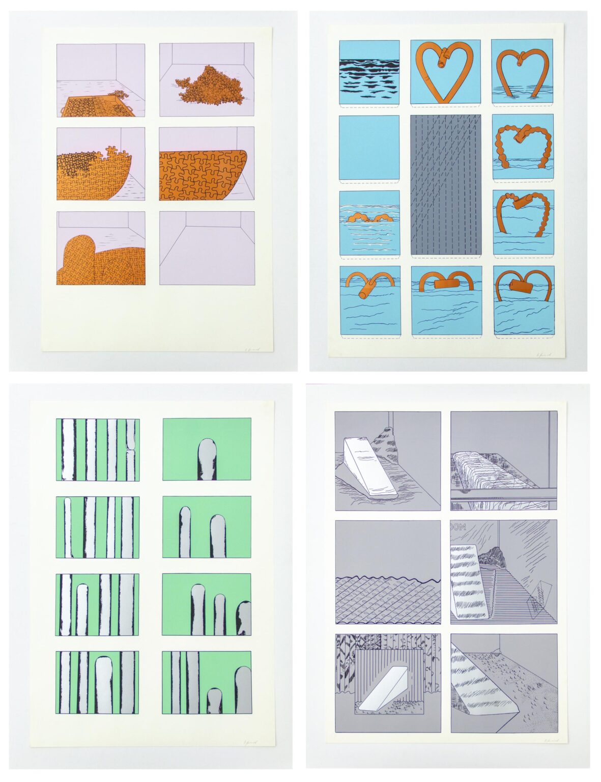 Editionsmappe mit 4 Seriegrafien (Auflage 48) - BRUNO GIRONCOLI 