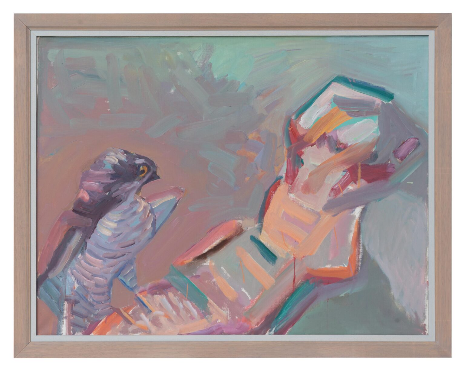 Selbstportrait mit Sperber - MARIA LASSNIG 