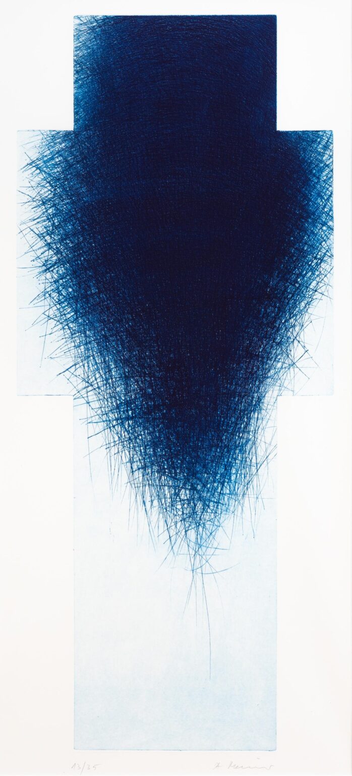 Dunkelblaues Kreuz (Gro&szlig;es Kreuz II) - ARNULF RAINER 