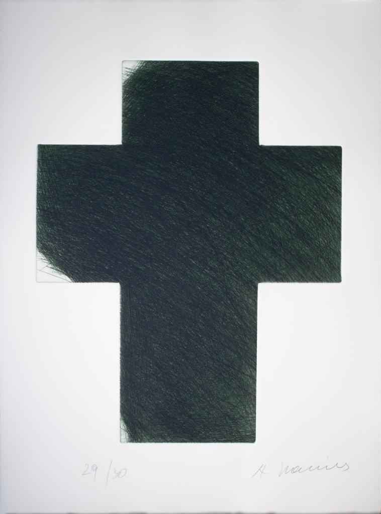 Kreuz Tiefgr&uuml;n - ARNULF RAINER 