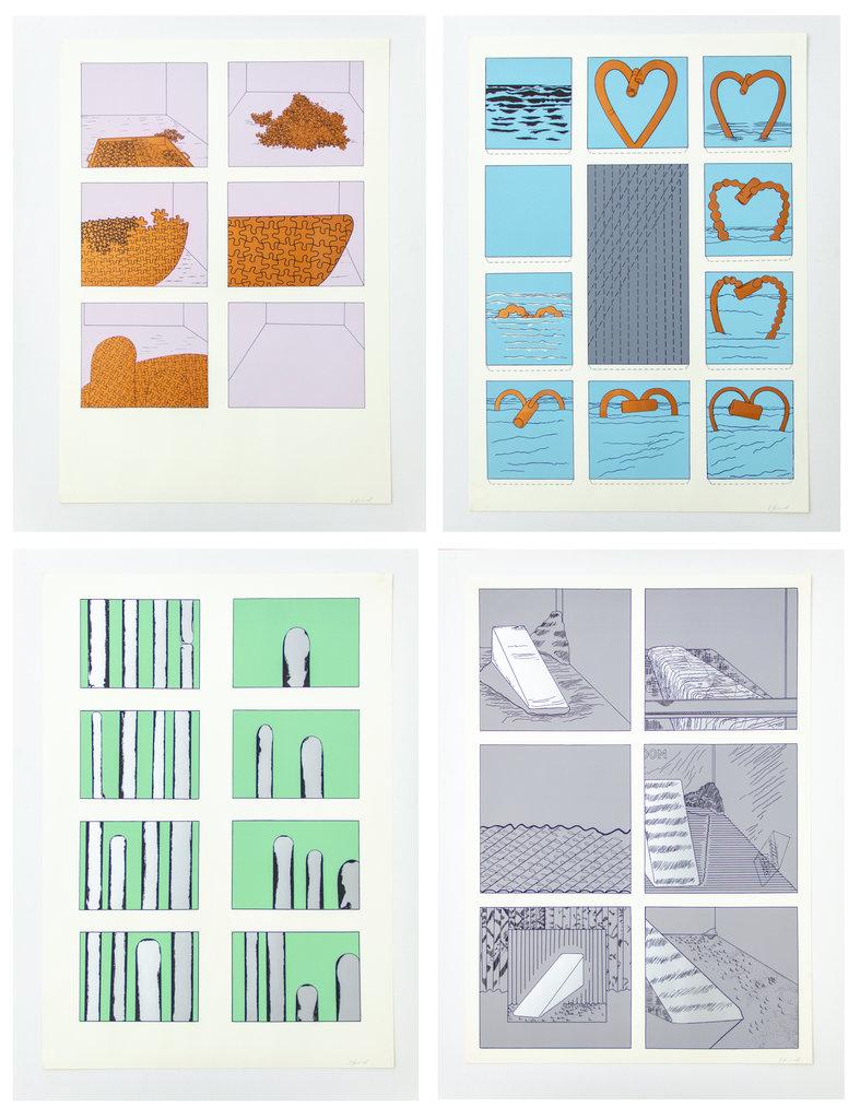 Editionsmappe mit 4 Serigraphien - BRUNO GIRONCOLI 