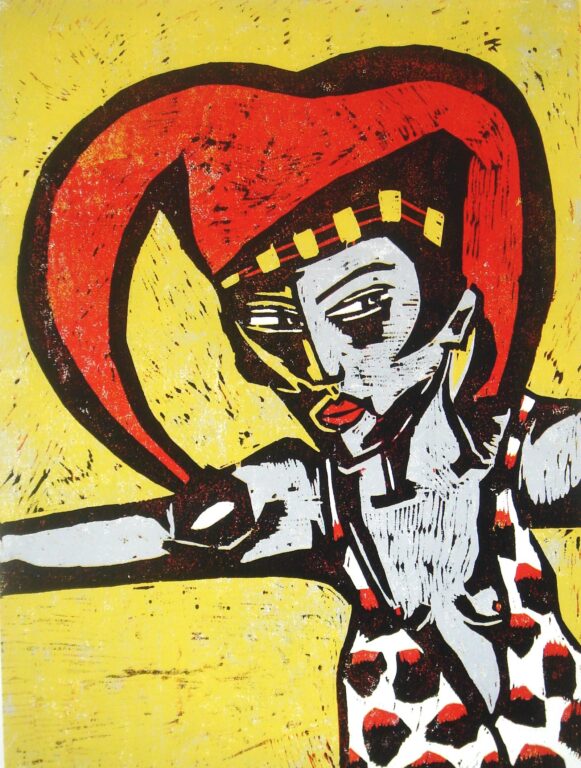 Frau mit Narrenkappe - Klaus Süß 