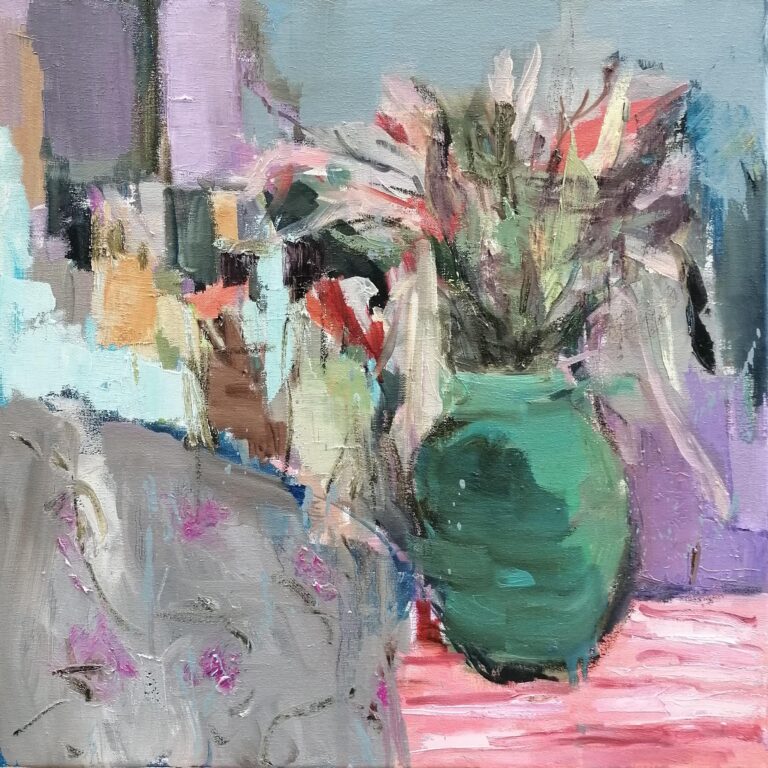 Stillleben mit grüner Vase - Ulrike Hahn 