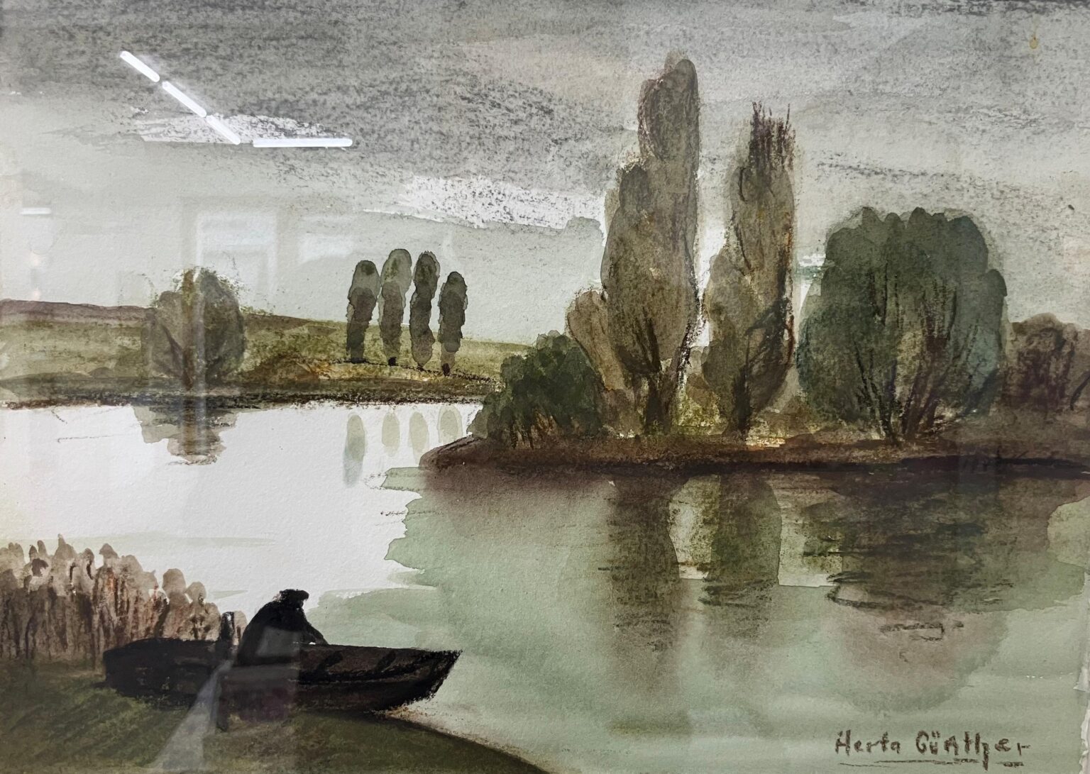 Angler im Boot - Herta G&uuml;nther 