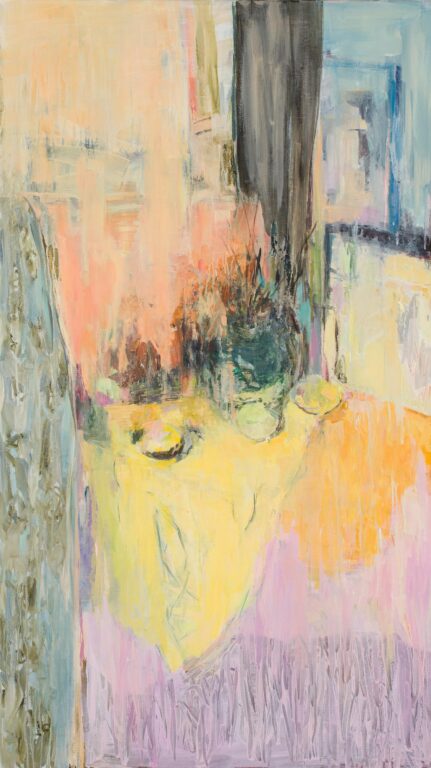 Sillleben mit grüner Vase und Vorhang - Ulrike Hahn 