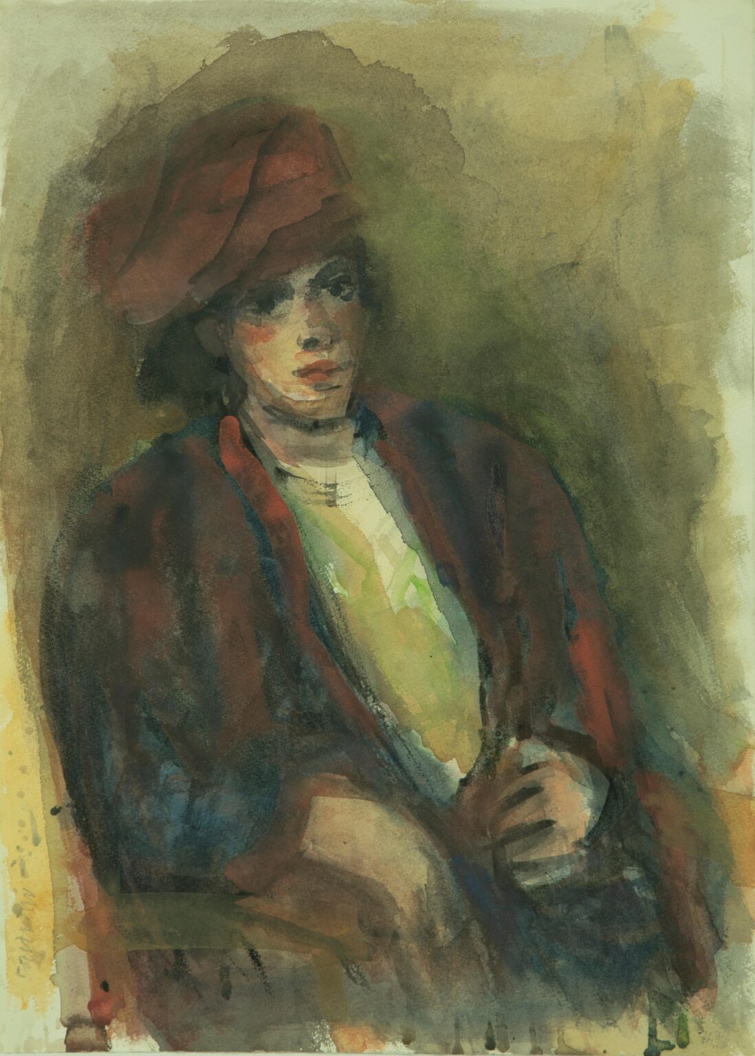 E. mit roten Turban - Harald Metzkes 